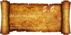 Stift Olivér névjegykártya